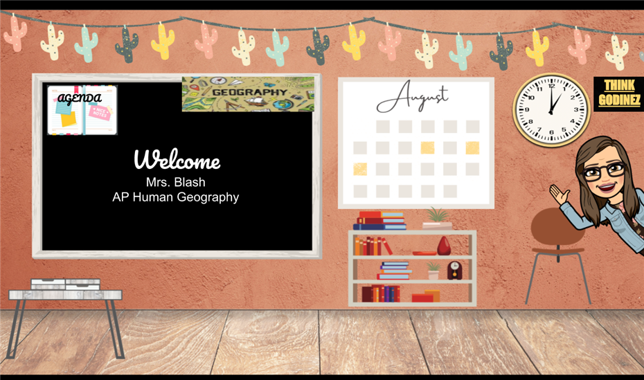 Mrs. Blash AP HuG Bitmoji classroom